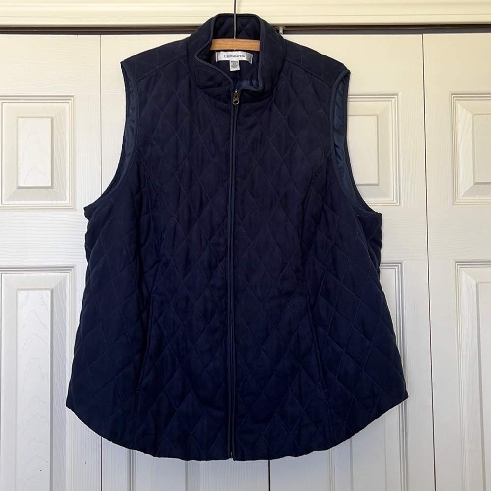 Croft & Barrow women’s quilted vest, navy blue, size 2x